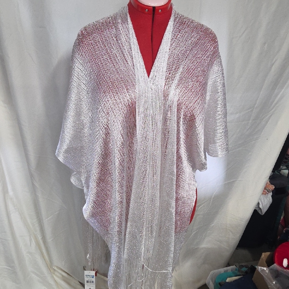 Elegant Silver Women's Cape One size